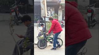 Bicycle prank 🤣funny shorts prankvideo comedy [upl. by Ennayoj]