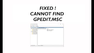 Windows cannot find gpeditmsc  How to Enable the Group Policy Editor in Windows 10 [upl. by Leind677]