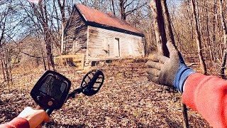 Metal Detecting Sent CHILLS Down My Spine  Found Abandoned House In The Woods Paranormal Activity [upl. by Aihsram]