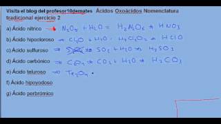 Formulación inorgánica 49 Ácidos Oxoácidos Nomenclatura tradicional ejercicio 2a [upl. by Ritter]