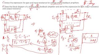 Voltage shunt feedback derivation Few Minutes Learning [upl. by Yeroc]