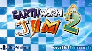 Earthworm Jim 2 PlayStation  Walkthrough [upl. by Nosyk592]