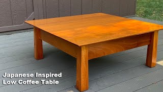 Japanese Inspired Square Coffee Table  Woodworking Furniture Project [upl. by Aij]