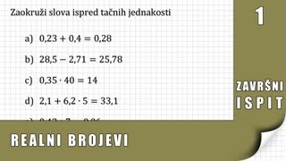 Realni brojevi  Zadatak 1  Zavrsni ispit  Matematika [upl. by Lasiaf300]