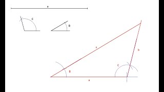 Construcción de un triángulo conociendo un lado y los ángulos adyacentes [upl. by Nortna]