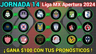 PRONÓSTICOS Liga MX APERTURA 2024 Jornada 14 [upl. by Mccormick]