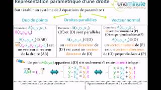 Synthèse dUne Minute  Représentation Paramétrique de Droites [upl. by Nylaf742]