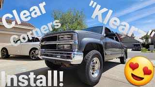 quotKLEARZquot CLEAR CORNERS INSTALL on my 2000 OBS Chevrolet K2500 Crew Cab [upl. by Aimekahs275]