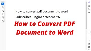 How to convert PDF to Word  PDF to Word Conversion [upl. by Alysa]