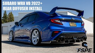 HOW TO INSTALL SUBARU WRX VB 2022 REAR DIFFUSER  FSPE [upl. by Mccormick80]