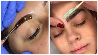 Waxing  henna for eyebrows [upl. by Aerised]