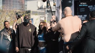 Wilder v Fury weighins best bits  Furys army that weird faceoff Tysons arrival [upl. by Kneeland]