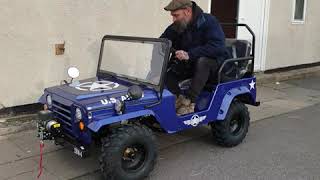 Mini Petrol Jeep Willys 150cc specs amp test drive  Not Toylander  Big Boys Toys  Army Jeeps [upl. by Atiroc]