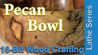 Pecan Bowl Wood Turning with spalting Jan7th 2024  16 Bit Wood Crafting [upl. by Hugues921]