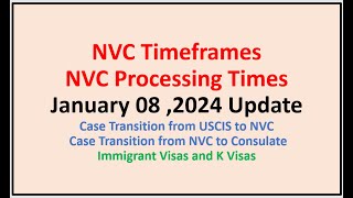 NVC Processing Times As of January 8 2024  NVC Timeframes  USCIS to NVC and NVC to Consulate [upl. by Meeks]