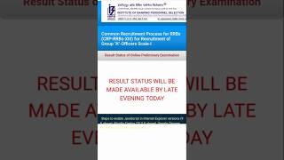 Rrb po prelims result 2024 update  Result by late evening Today RRB PO RESULT [upl. by Berlinda]