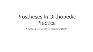 Prosthetics  Orthopedics [upl. by Esimorp]