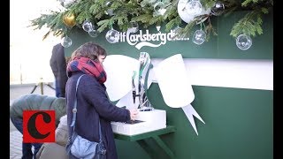 Carlsberg unveil beer covered Christmas tree [upl. by Curt655]