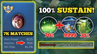 TANK SUN 100 SUSTAIN BUILD must try  SUN VS GUINEVERE MLBB🔥 [upl. by Shellie]