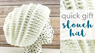 How to Crochet the Quick Gift Slouch Hat [upl. by Phila736]