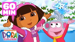 Dora the Explorer Snow amp Winter Rescues ❄️ 1 Hour  Dora amp Friends [upl. by Assyram]