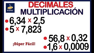 🛑MULTIPLICACIÓN DE NÚMEROS DECIMALES  🚀¡ Muy Fácil 🚀 [upl. by Soalokin]