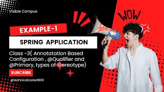 Spring Class 3 Stereotype AnnotationsConfiguration  Bean Entire Application in Spring [upl. by Olegna]