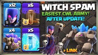 Best Th14 Beginners Attack Strategy  4 Golem  12 Witch  6 Earthquake  Epic Attack Th14 GoWitch [upl. by Yllil]