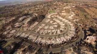 Santa Rosa Fires Stunning Aerial Video Showing Burned Homes in Fountaingrove [upl. by Amahcen]