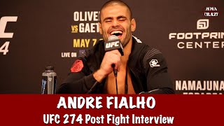 Andre Fialho confirms Singapore fight talks TKO win over Cameron VanCamp at UFC 274 [upl. by Eisac2]