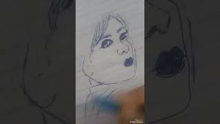 portrait drawing using ball pen sketching pencils for the beginners guide [upl. by Rednas]