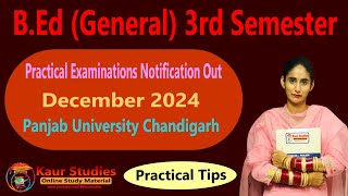 BEd 3rd Semester Practical Notification Out  Practical Tips  Panjab University Chandigarh 2024 [upl. by Airdnal623]