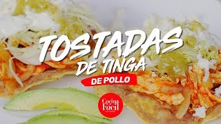 Tostadas de tinga de pollo con chipotle  Cocina Fácil [upl. by Agamemnon786]