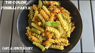 Tasty Vegetable Pasta in a Simple Way  Tri Color Fusilli Pasta Recipe  Pasta Recipe [upl. by Hcurab]