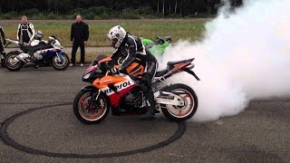 BIKERS Compilation 2016  Burnout Acceleration Beautiful Motorbike Sounds Motorrad [upl. by Neleh622]