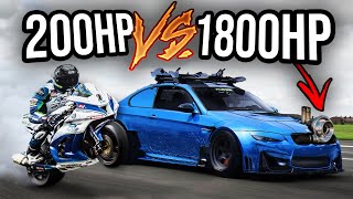 The FASTEST SUPER BIKES vs TUNER CARS 2000HP CRAZY [upl. by Cooe]