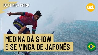 OLIMPÍADAS 2024 GABRIEL MEDINA DÁ SHOW SE VINGA DE JAPONÊS E VAI ÀS QUARTAS DE FINAL NO SURFE [upl. by Ettegdirb]