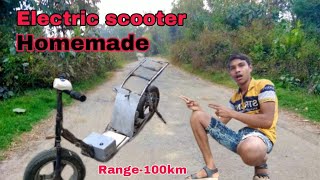 How to make Electric scooter  Day Electric Bike 350wPowerful electric scooterelectric scooter [upl. by Sredna596]