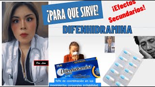 DIFENIDRAMINA para que sirve Doctoraleon y efectos secundarios [upl. by Afatsom]