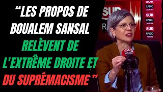 SANDRINE ROUSSEAU TROUVE QUE BOUALEM SANSAL MÉRITE DÊTRE EN PRISON CAR IL EST DE DROITE [upl. by Swainson293]