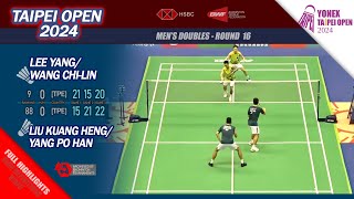 Lee Yang  Wang ChiLin vs Liu Kuang Heng  Yang Po Han  Taipei Open 2024  R16 MD Highlights [upl. by Einahpetse]