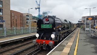 SR No 35028 Clan Line on The British Pullman pass Rochester for Dover Priory [upl. by Almallah]