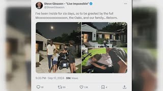 Saints icon Steve Gleason returns home after medical emergency [upl. by Nettle744]