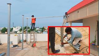 How to installpurlins on a metal roof  Roofing sheet price in India  how to install metal roofing [upl. by Amity]