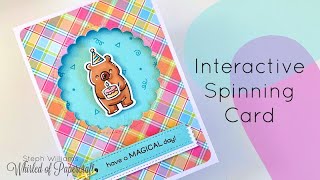 Interactive Spinning Card  Lawn Fawn Stamps [upl. by Aneetsirk]