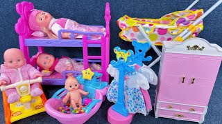 11 Minutes Satisfying with Unboxing Princess Bunk Bed Playset，Baby Stroller Toys Review  ASMR [upl. by Koffler]