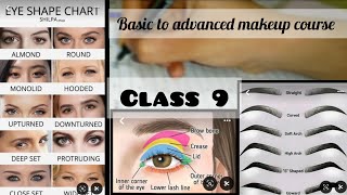 makeup class day 9  eyeshadows and eye shape knowledge for beginners basic to advanced makeup [upl. by Latham]