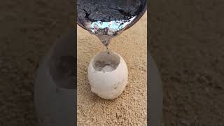 Casting Melting Aluminum Restoration into Eggs shorts [upl. by Atte]