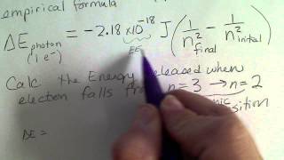 Calculate the Energy frequency amp wavelength of an electron transition in the Bohr Atom [upl. by Linette]