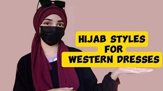 Two QuicK And Easy Hijab Styles For Western Dresses [upl. by Limbert280]